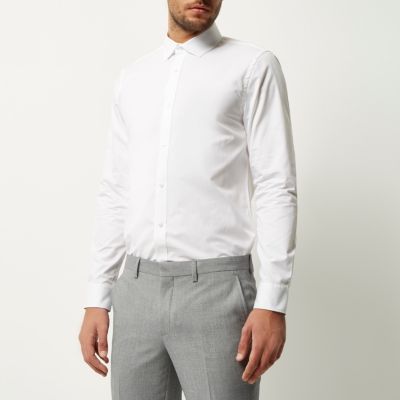 White and black slim fit shirt pack